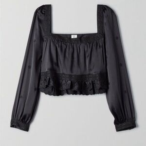 NWOT Aritzia Sunday Best May Day Blouse in Black L